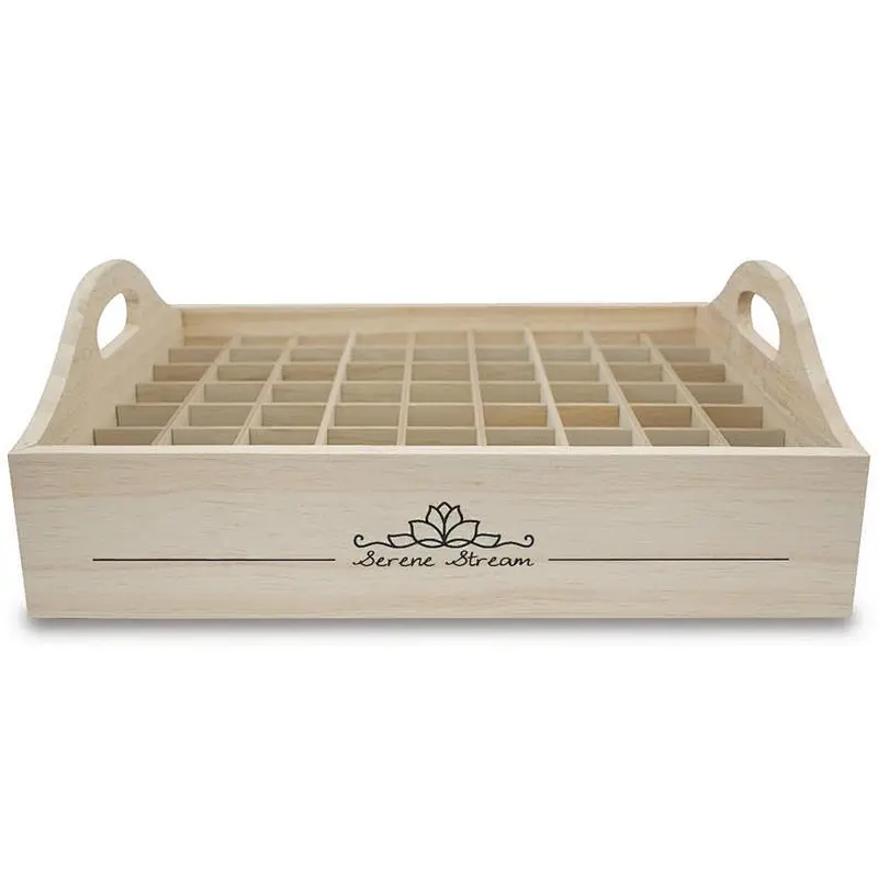 Serene Stream 63-Slot Essential Oil Tray - Organizing Solution for 5ml, 10, 15ml Oils and Any Oil Fits 1.25x1.25 in. dimension