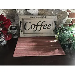 Antique Style Wooden Serving Tray- White tray, Coffee/Snack Tray,Rustic Wooden Serving Tray