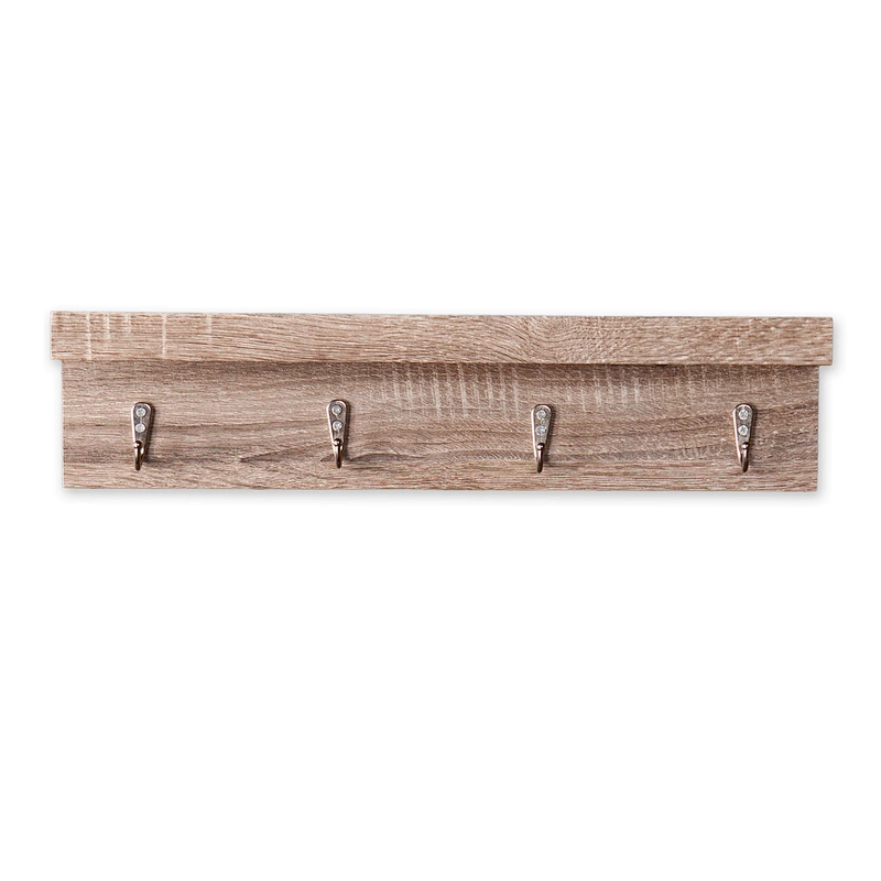 Wood Wall-Mount Shelf with Hook