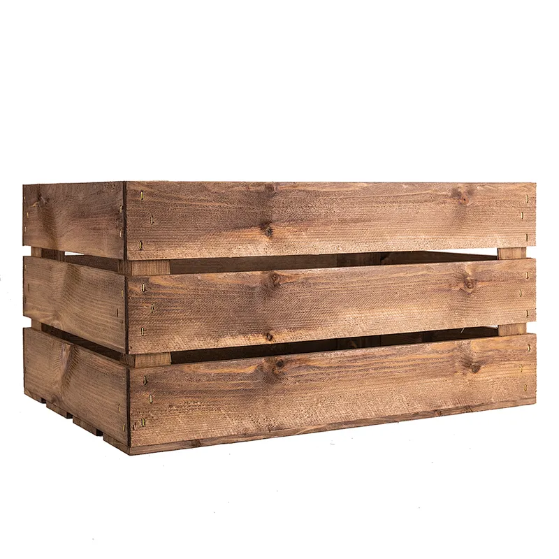 Large Rustic Wooden Vegetable Fruit Crate For Sale Wooden Fruit Box Wood storage box