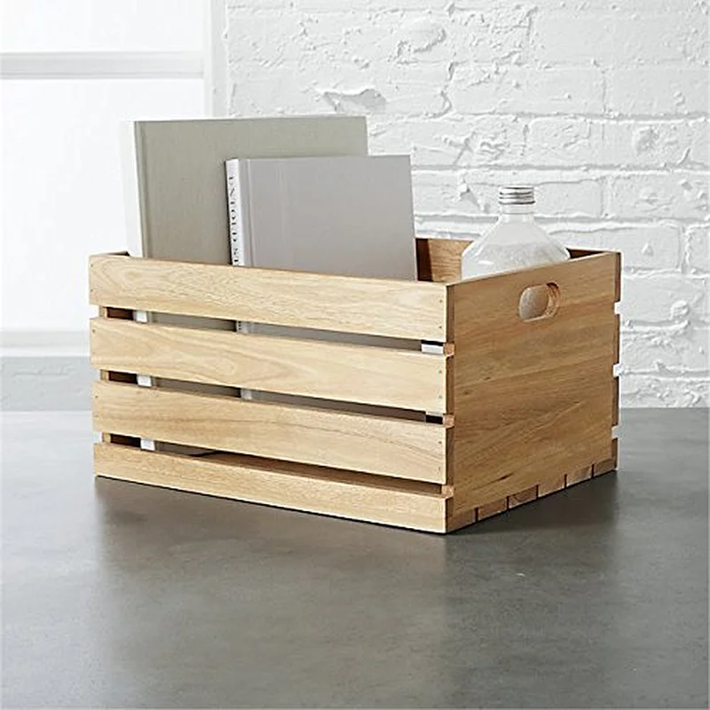 Set of 3 Multipurpose Wood Crafted Premium Bathroom Kitchen Crates | Laundry & Elemantries Keeper & Mover | Fruits & Vegetables