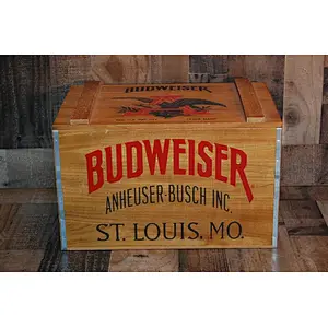 Vintage Budweiser Beer Crate with Lid  fruit box handmade wooden crates box  wooden tissue box holders