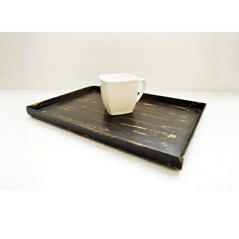 Wood dinner plate tray bread wooden tray with handle wooden tray stand