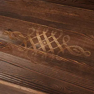 Rustic brown wooden nested breakfast tray with handle, 2 pieces