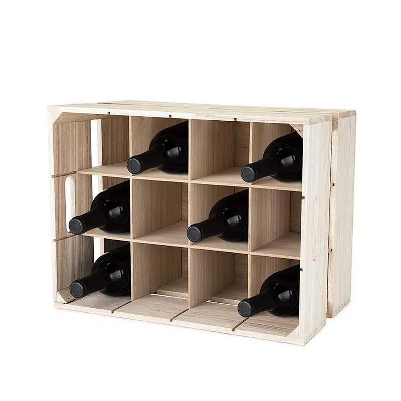 Wooden wine bottle holder, Wine Tote,  Table Top Farmhouse Wine Rack-Wooden Crate Wine Rack