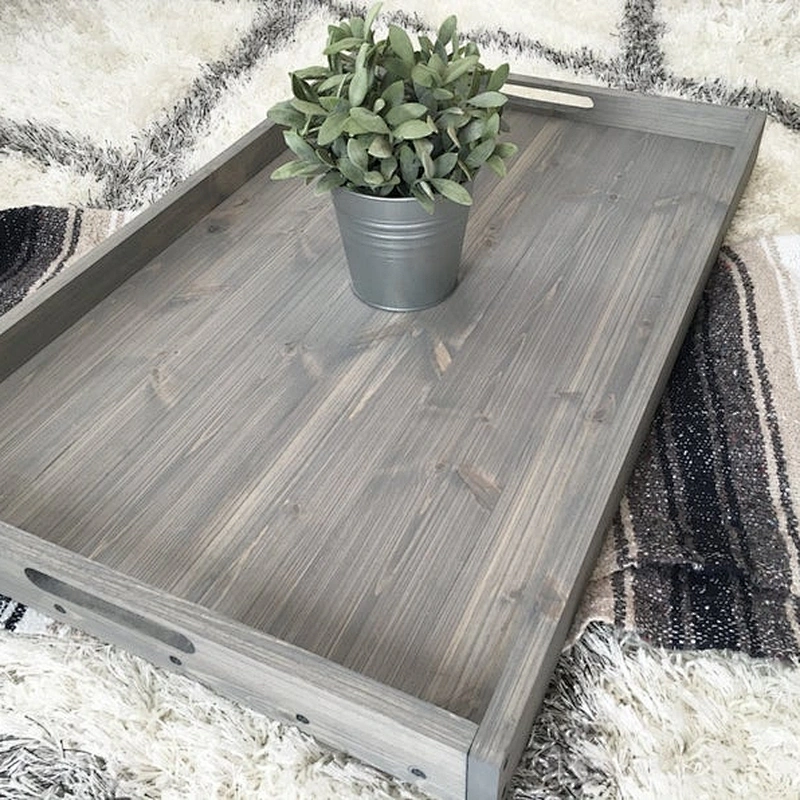 2019 New Rustic Wooden Ottoman Tray