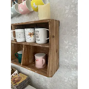 Cup holder wooden shelf organizer home decor storage for kitchen