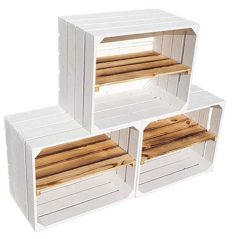Rustic wooden storage crates wood french crate vintage for vegetables