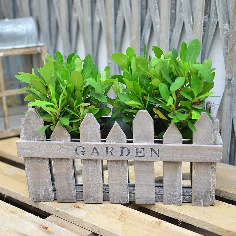 Wooden Flower Pot with Removable Metal Liner Deck Balcony Flower Planter Box