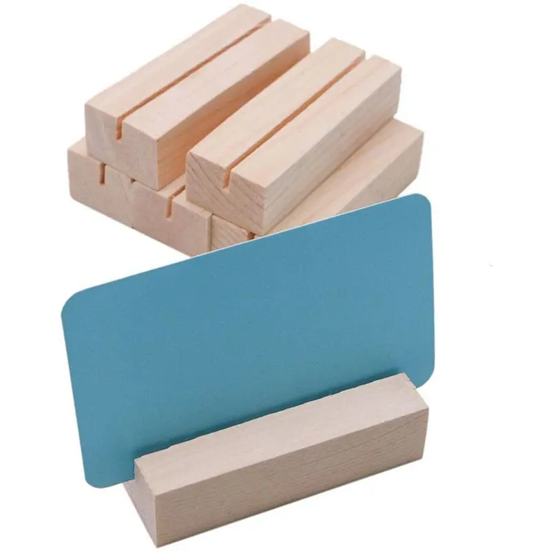 Unfinished Wood Base Business Wooden Menu Holder Table Card Holder Postcard Photo Picture Display Stand
