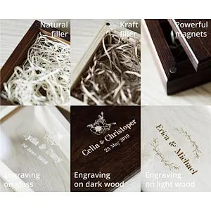 Small wooden box, custom picture usb box photographer supply, tiny box