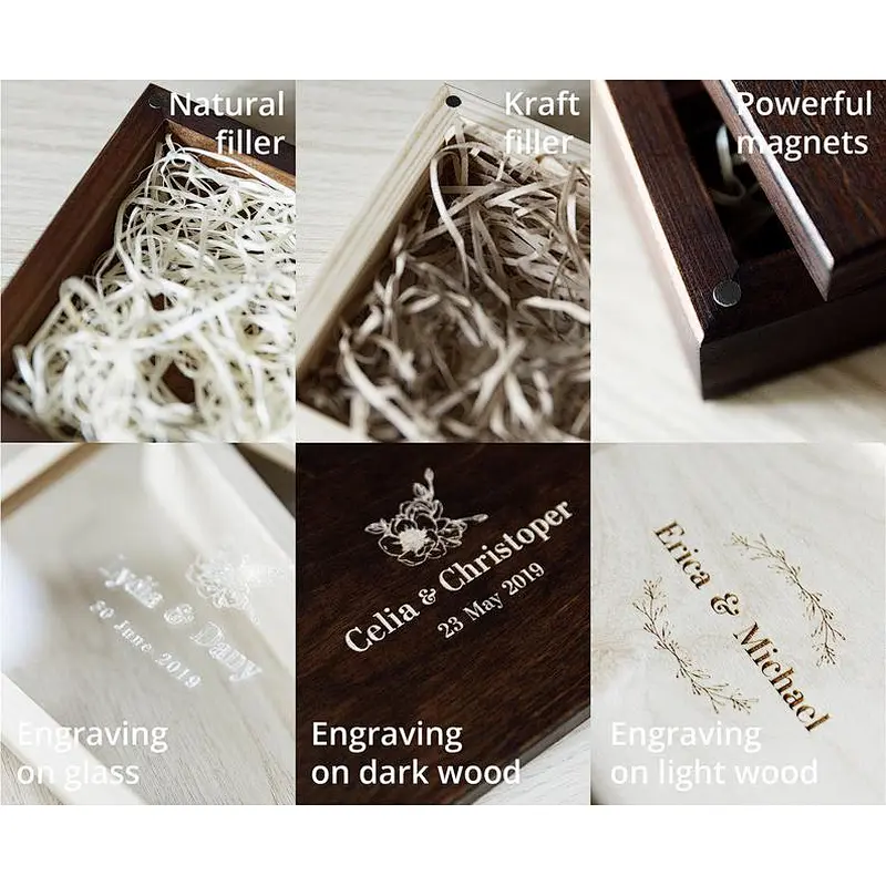 Small wooden box, custom picture usb box photographer supply, tiny box