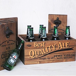 Rustic Wood Storage Box *wooden box-Wood 6 Pack Carrier - 6 Pack Carrier - Brewmaster Gift - Craft Beer Bottle Carrier