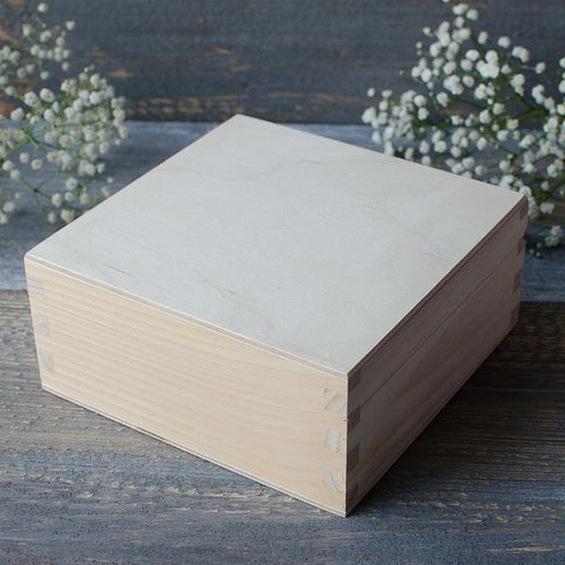 Big unfinished wooden box from natural wood, great for decoupage 2020