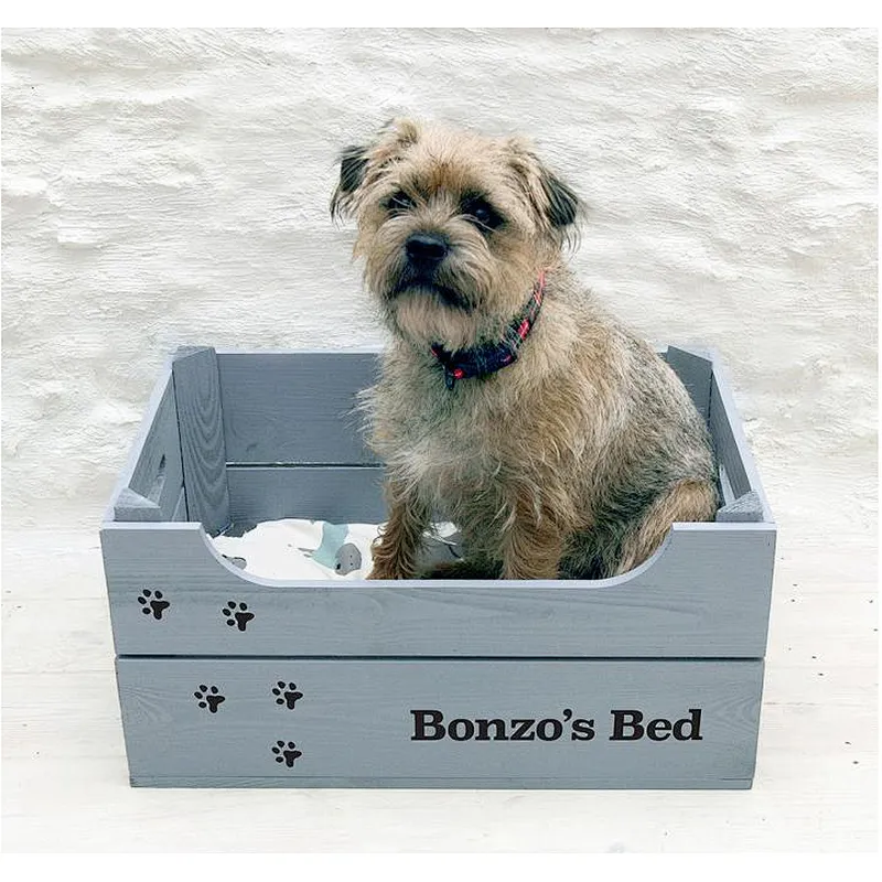 Personalised Pet Bed Crate  Wood Box