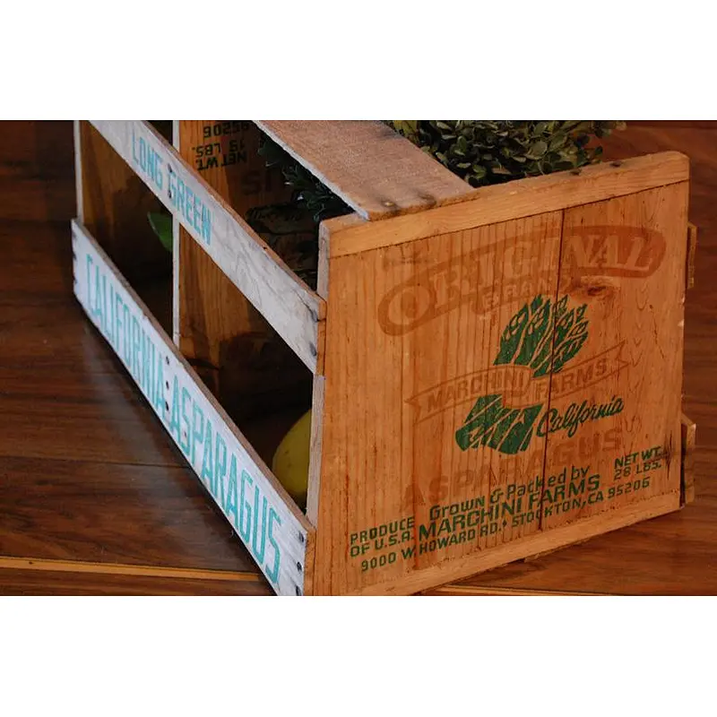 Vintage California Vegetable Crate, vintage craft storage, magazine storage