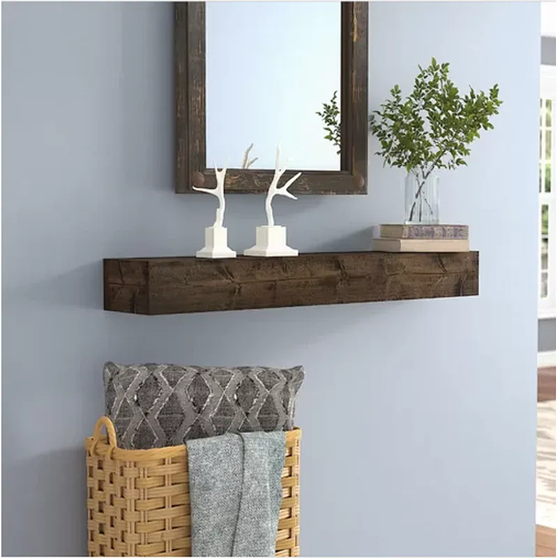2020 Custom Wood Wall Oval Shelf wooden Wall mount shelf Wall mounted storage shelf