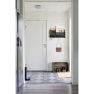 Mail Sorter Organizer Wood Key Holder Organizer for Wall, Rustic 2-Slot Wall Mail Holder with Tags Frame & 4 Key Hook Rack