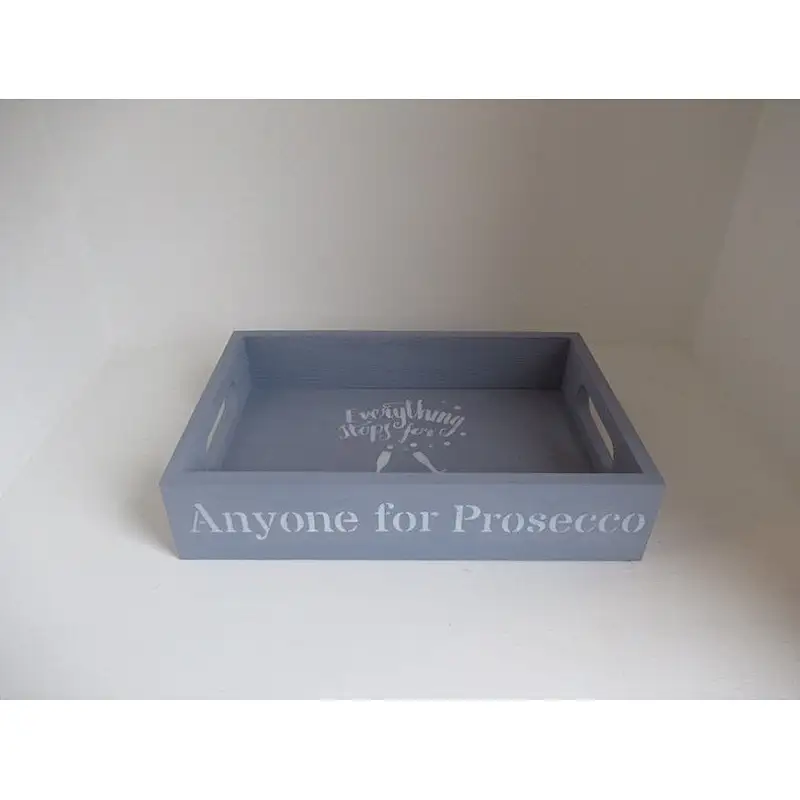 Anyone for Prosecco decorative shabby chic wooden tray