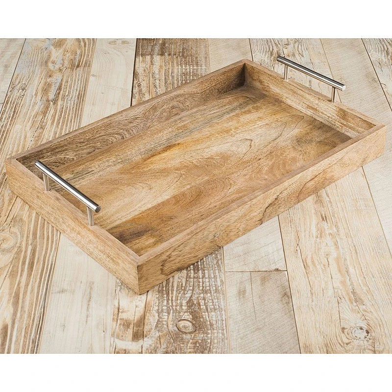 Rusticity Wooden Serving Tray for DiningWooden Trays and BoxesWooden Trays For DecorationWooden Tray With HandleStorage Tray