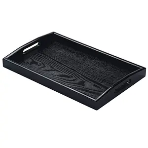 Rectangle Wooden Serving Tray Black 14 by 9-Inch
