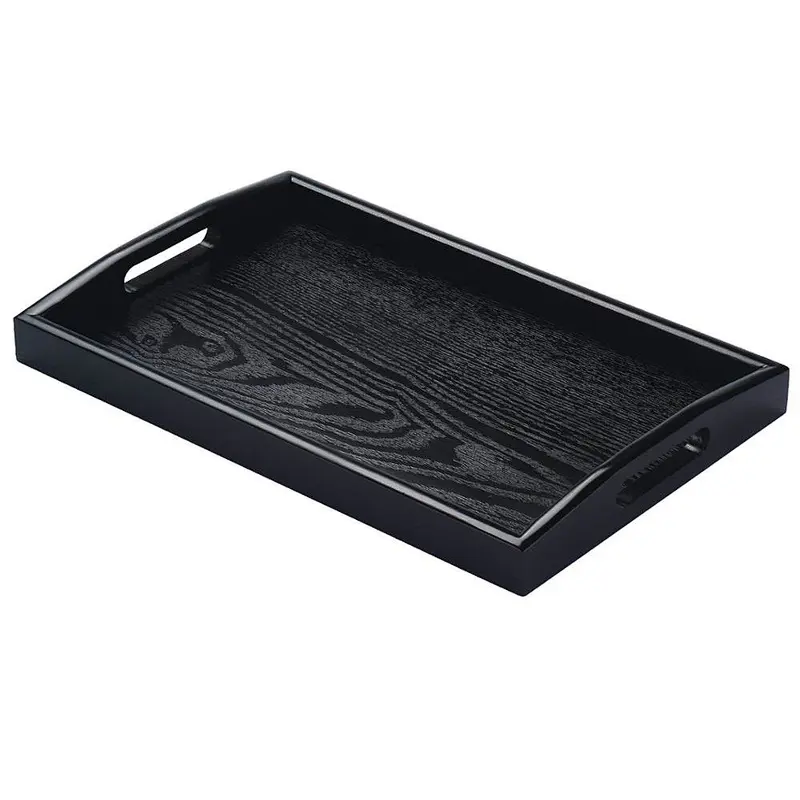 Rectangle Wooden Serving Tray Black 14 by 9-Inch
