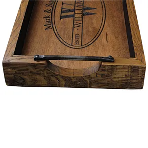 Home decpr Wedding gift personalized serving tray with handles rustic home decor