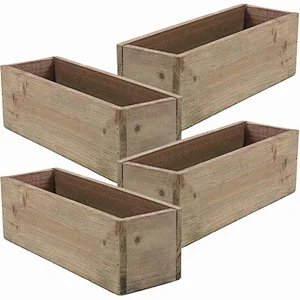 Original Wood Color Wooden Craft Tool Box cheap artificial plants
