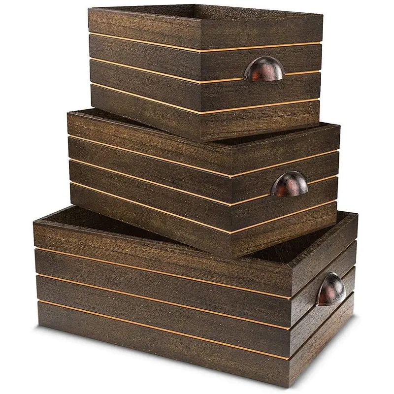 unfinished rank  Apple crate box tool Storage with ChalkboardHome Decor Wooden Crates with Linerand Display with Handles