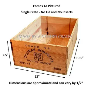 Storage Box-French Wine Crate -  Wedding Decor DIY Projects Garden Planter Boxes NO Lid NO Storage Inserts