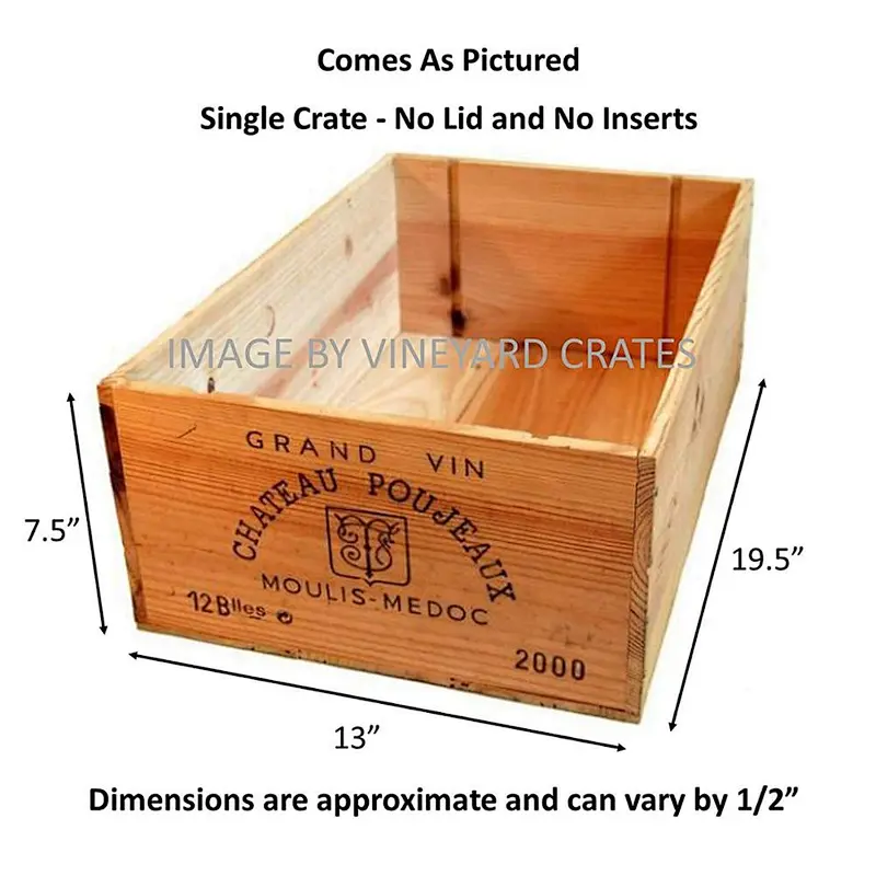 Storage Box-French Wine Crate -  Wedding Decor DIY Projects Garden Planter Boxes NO Lid NO Storage Inserts