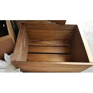 rustic flower box centerpiece  Wooden Crates  Rustic wedding wedding reception table Wooden Crates