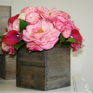wooden box wedding centerpiece decor planter box