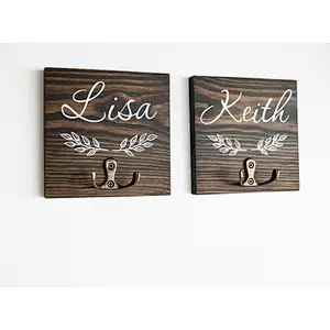 wood  wall key holder custom key hooks personalized  custom key hanger