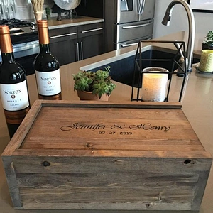Personalized Wine Box 3 bottle,Personalized Whiskey Box, sliding lid wooden Wine Box