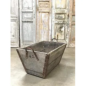 Wood Box Natural Brown-Vintage FRENCH CHAMPAGNE Crates imported from France