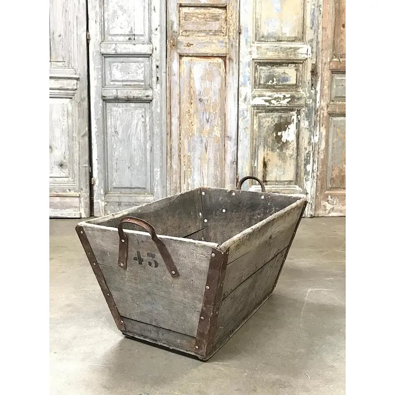 Wood Box Natural Brown-Vintage FRENCH CHAMPAGNE Crates imported from France