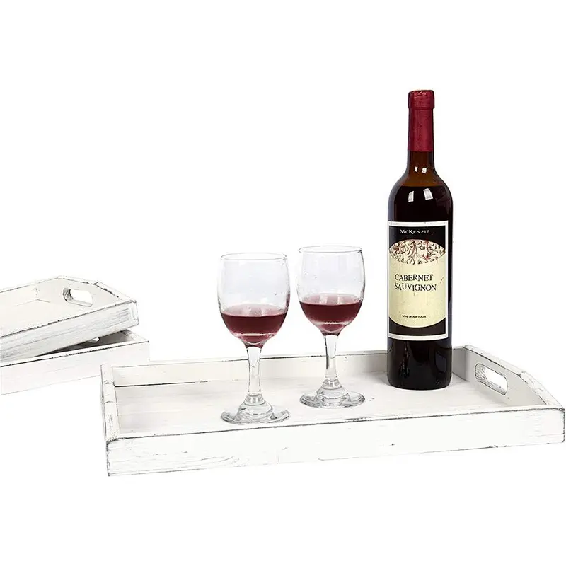 Rustic Wooden Tray Farmhouse Style Breakfast Centerpiece Coffee table Tray 2020