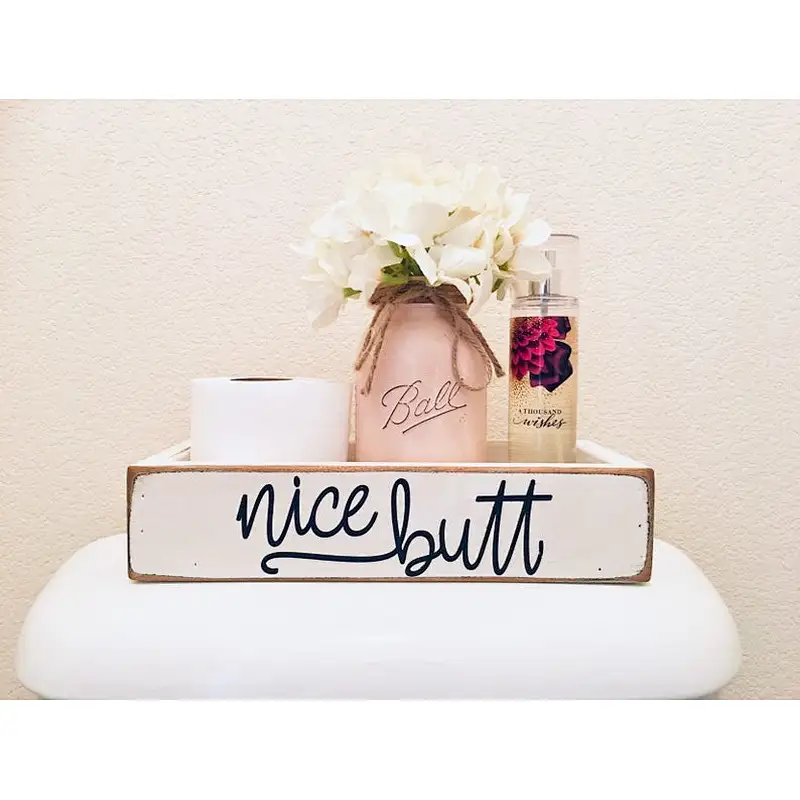 Nice buttToilet Tray Bathroom Decor toilet storage paper caddy wood box