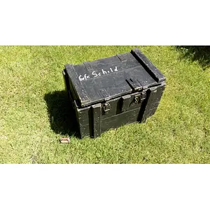 Old wooden military chest, big wooden box for ammunition 2020