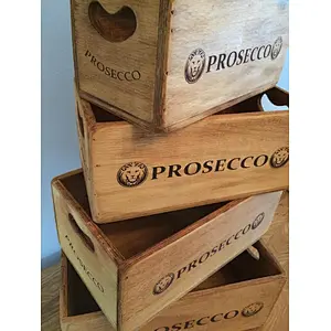 Solid wooden storage boxes  with handles  set of 5