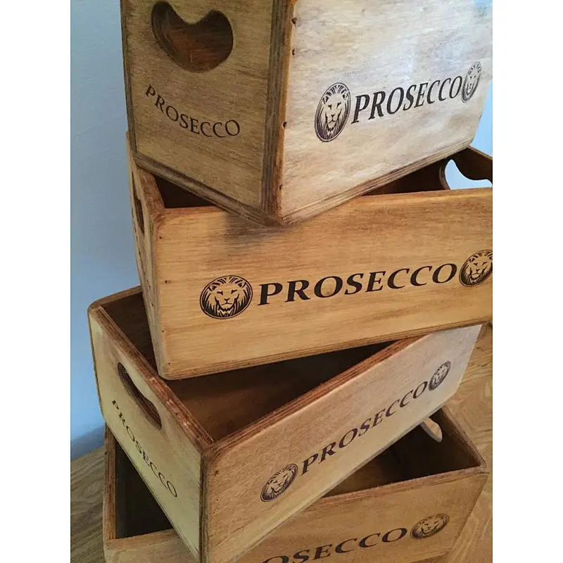 Solid wooden storage boxes  with handles  set of 5