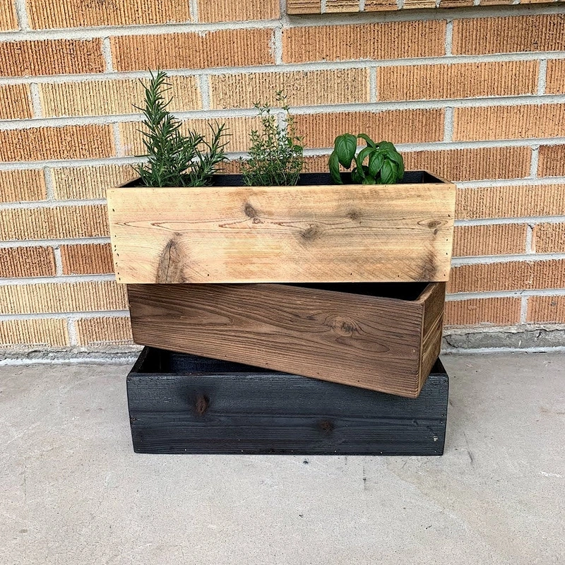 2020 Wood Planter Box Great for Succulent Cactus Herbs Wooden Gift Flower Pot Wooden Planter Box