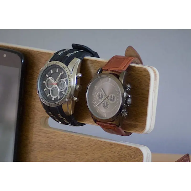 Natural walnut wood phone docking station wood phone docking station desk mobile phone holder