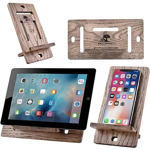 Mens wood phone docking station desk mobile phone holder wood phone docking station wireless charge