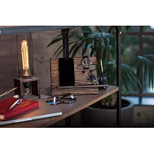 Mens wood phone docking station desk mobile phone holder docking station wood