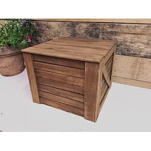 Rustic Wood Box Farm Crate with Lid for Storage,Shabby Chic Box,Vintage Style
