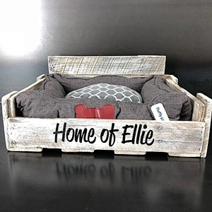 Pet house or bed/modern indoor dog house- Dog Kennel Furniture-Personalized Pallet Dog Bed in whitewash