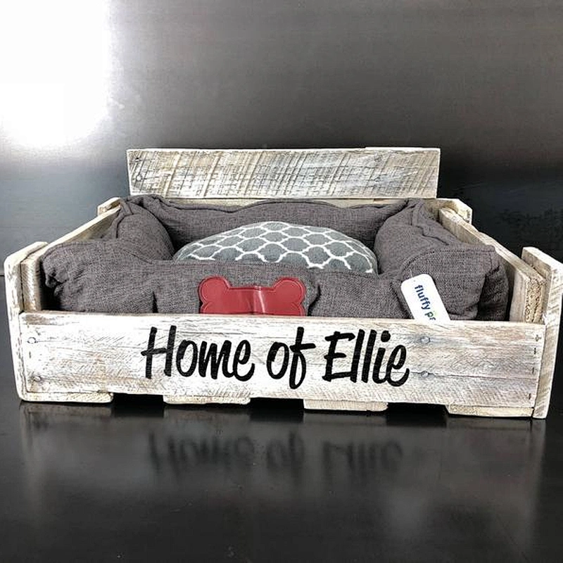 Pet house or bed/modern indoor dog house- Dog Kennel Furniture-Personalized Pallet Dog Bed in whitewash