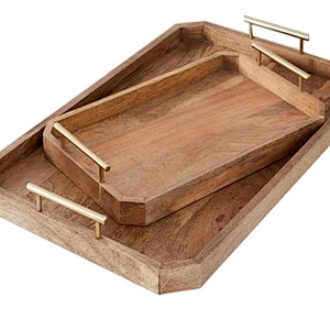 Custom Home Rustic Wood Tray Pine wooden storage ,set of 2